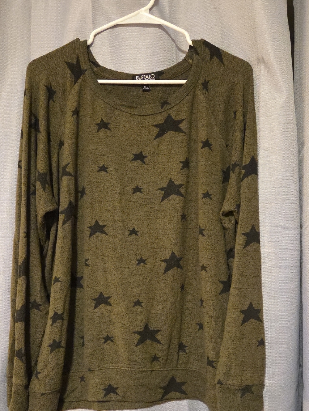 Buffalo David Bitton Olive Green Star Print Sweatshirt